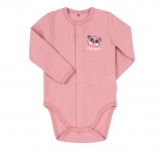 Боди с длинным рукавом для новорожденных БД 59а Бемби байка розовый-печать