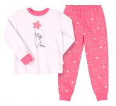 Детская пижама универсальная ПЖ 53 Бемби белый-розовый-рисунок