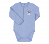 Боди с длинным рукавом для новорожденных БД 59а Бемби байка голубой-печать