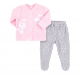 Детский костюм для новорожденных КС 660 Бемби светло-розовый-серый