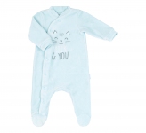 Детский комбинезон человечек с длинным рукавом для новорожденных КБ 105 Бемби светло-голубой-рисунок