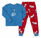 Детская пижама универсальная ПЖ 53 Бемби синий-красный-рисунок