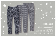 Детские брюки (лосины) для девочки ШР 520 Бемби вискоза шардон синий-рисунок