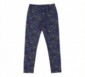 Детские спортивные штаны для девочки ШР 521 Бемби трикотаж синий-рисунок