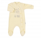 Детский комбинезон человечек с длинным рукавом для новорожденных КБ 105 Бемби светло-желтый