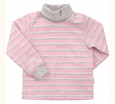 Дитячий гольф в смужку для дівчинки ГФ 2 Бембі шардоне-інтерлок рожевий