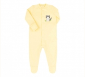 Детский комбинезон для новорожденных КБ 122 Бемби байка желтая-печать