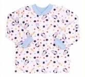 Дитяча сорочечка для новонароджених РБ 97 Бембі байка білий-блакитний-малюнок