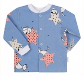 Дитяча сорочечка для новонароджених РБ 97 Бембі байка блакитний-різнокольоровий-малюнок