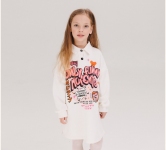 Детское платье для девочки ПЛ 385 Бемби молочная-печать