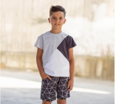 Детская футболка на мальчика ФБ 869 Бемби супрем серый-белый