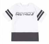 Детская футболка на мальчика ФБ 874 Бемби супрем белый-черный