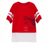 Дитяча футболка на хлопчика ФБ 874 Бембі супрем червоний-білий