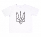 Дитяча етно-футболка універсальна ФБ 929 Бембі білий-сірий