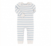 Детский комбинезон человечек с длинным рукавом для новорожденных КБ 149 Бемби серый-синий