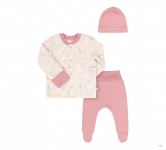 Детский комплект для новорожденных КП 274 Бемби бежевый-розовый-рисунок