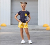 Детский костюм на девочку КС 709 Бемби желтый-черный-рисунок