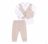 Дитячий костюм для новонароджених КС 720 Бембі бежевий-білий