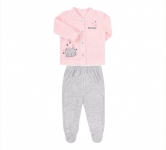 Дитячий костюм для новонароджених КС 737 Бембі світло-рожевий-сірий