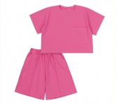 Дитячий літній костюмчик для дівчинки КС 781 Бембі рожевий