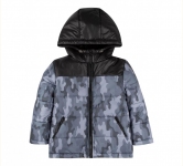 Детская зимняя куртка для мальчика КТ 295 Бемби серый-черный-рисунок