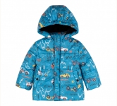 Детская зимняя куртка универсальная КТ 296 Бемби бирюзовый-рисунок