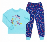 Детская пижама универсальная ПЖ 53 Бемби светло-голубой-синий-рисунок