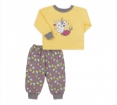 Детская пижама универсальная ПЖ 55 Бемби желтая-серая-печать