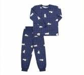 Детская пижама универсальная ПЖ 55 Бемби синий-синий-клеточка