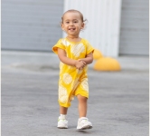 Дитячий напівкомбінезон для новонароджених ПК 195 Бембі жовтий-малюнок