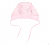 Дитячий чепчик для новонароджених ШП 2 Бембі інтерлок світло-рожевий-сірий