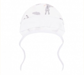 Детская шапочка для новорожденных ШП 45 Бемби интерлок белый-светло-серый