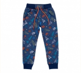 Детские спортивные штаны ШР 554 Бемби синий-рисунок