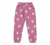 Дитячі спортивні штани на дівчинку ШР 784 Бембі рожевий-малюнок