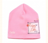 Дитяча шапочка для дівчинки ШП 83 Бембі рібана лайкра рожевий