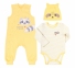 Детский комплект с трех предметов для новорожденных КП 221 Бемби интерлок желтый-рисунок
