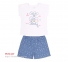 Детская летняя пижама для девочки ПЖ 50 Бемби голубой-рисунок