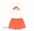 Детская летняя пижама для девочки ПЖ 50 Бемби коралловый-рисунок