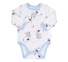 Боди с длинным рукавом для новорожденных БД 59а Бемби байка молочный-голубой-рисунок