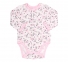 Боди с длинным рукавом для новорожденных БД 59а Бемби байка молочный-розовый-рисунок