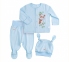 Дитячий комплект для новонароджених з двох предметів КП 214 Бембі рібана блакитний