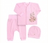 Детский комплект с трех предметов для новорожденных КП 215 Бемби рибана розовый