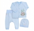 Детский комплект с трех предметов для новорожденных КП 215 Бемби рибана голубой