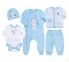 Детский комплект с пяти предметов для новорожденных КП 218 Бемби интерлок голубой-белый-рисунок