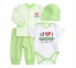 Детский комплект для новорожденных КП 220 Бемби интерлок зеленый-белый-рисунок