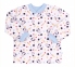 Дитяча сорочечка для новонароджених РБ 97 Бембі байка білий-блакитний-малюнок