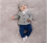 Детский комплект для новорожденных КП 278 Бемби синий-серый