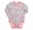 Детский боди для новорожденных БД 159 Бемби серый-розовый-рисунок