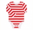 Боди с длинным рукавом для новорожденных БД 201 Бемби красный-белый-полоска