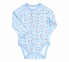 Боди с длинным рукавом для новорожденных БД 59а Бемби байка голубой-рисунок